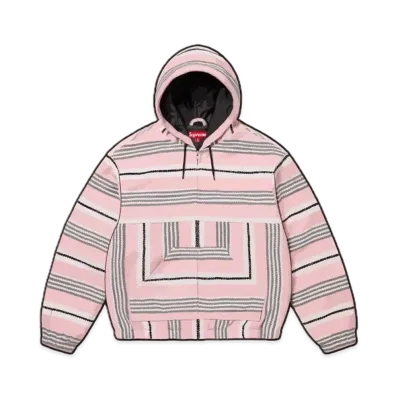 Supreme Woven Stripe Hooded Jacket "Pink"
