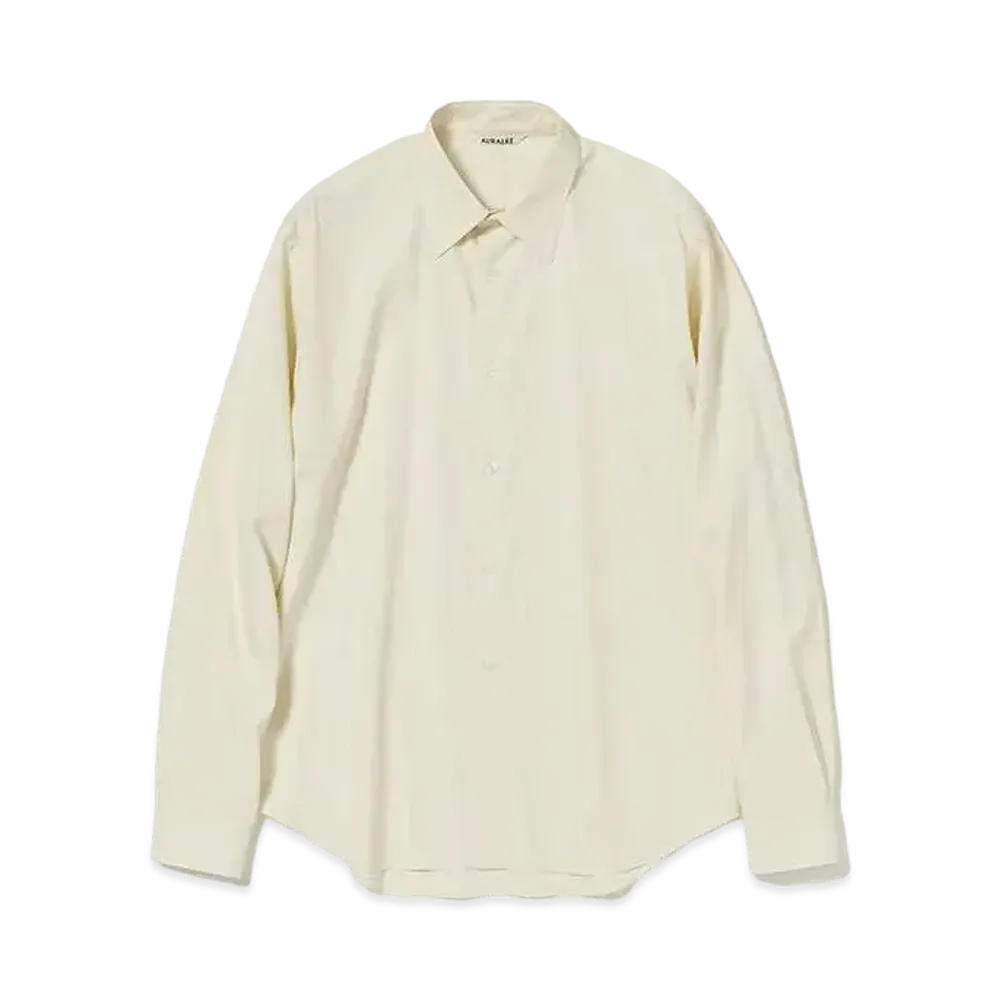 AURALEE Washed Finx Twill Shirt "Light Yellow"