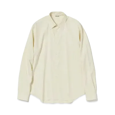 AURALEE Washed Finx Twill Shirt "Light Yellow"