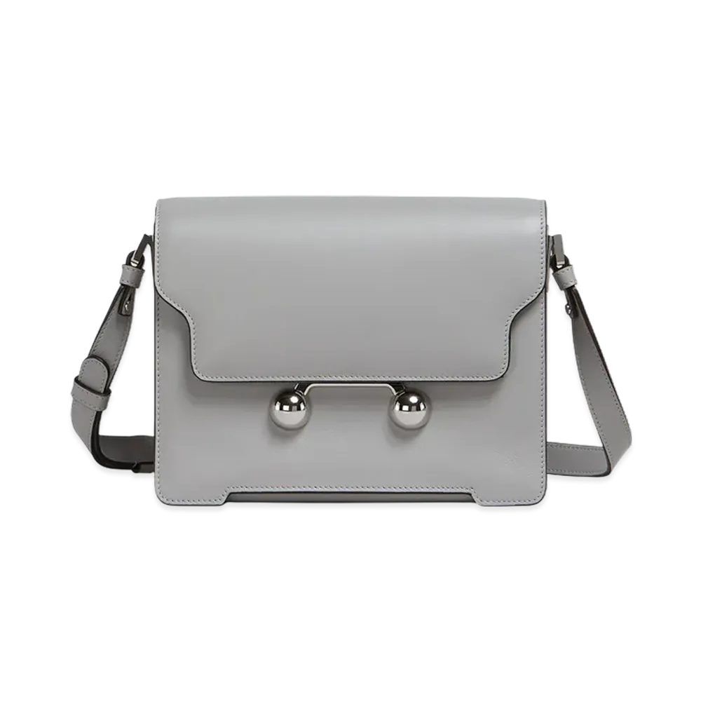 MARNI Trunkaroo Medium Shoulder Bag in Leather "Atmosphere"