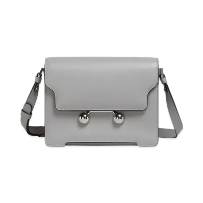 MARNI Trunkaroo Medium Shoulder Bag in Leather "Atmosphere"