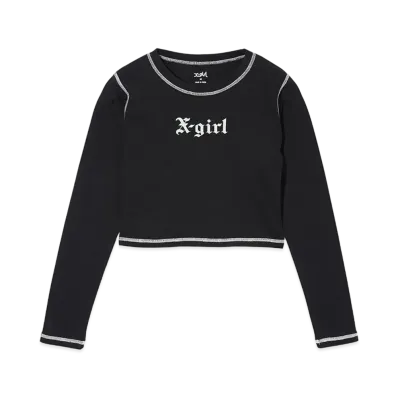 X-Girl Old English L/S Baby Tee "Black"