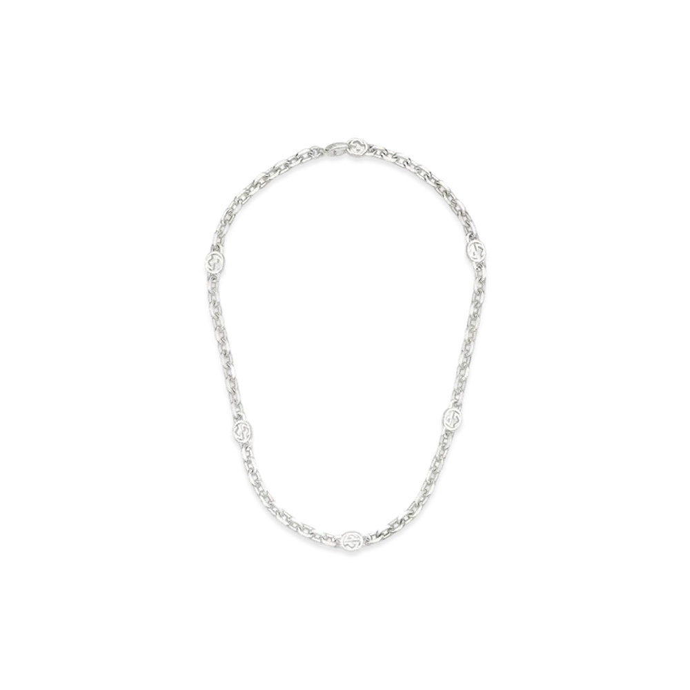 GUCCI Interlocking Chain Necklace "Silver"