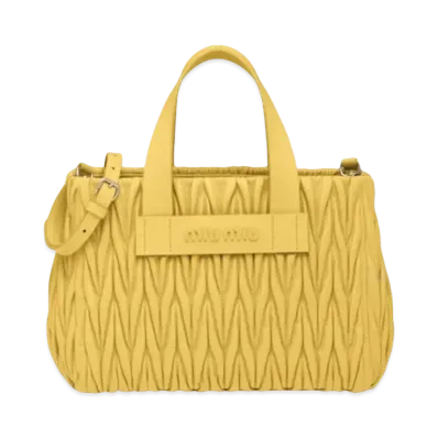 MIU MIU Materasse Leather Handbag "Yellow"