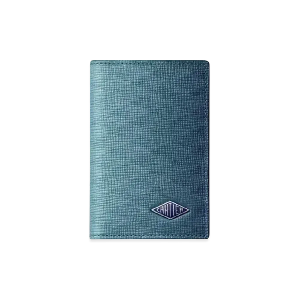 Cartier Four-Credit Card Holder, Cartier Losange "Steel Gray/Deep Blue"