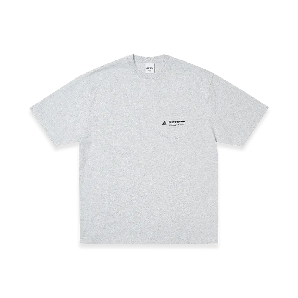 PALACE Shop Locator Pocket T-Shirt "Grey Marl"