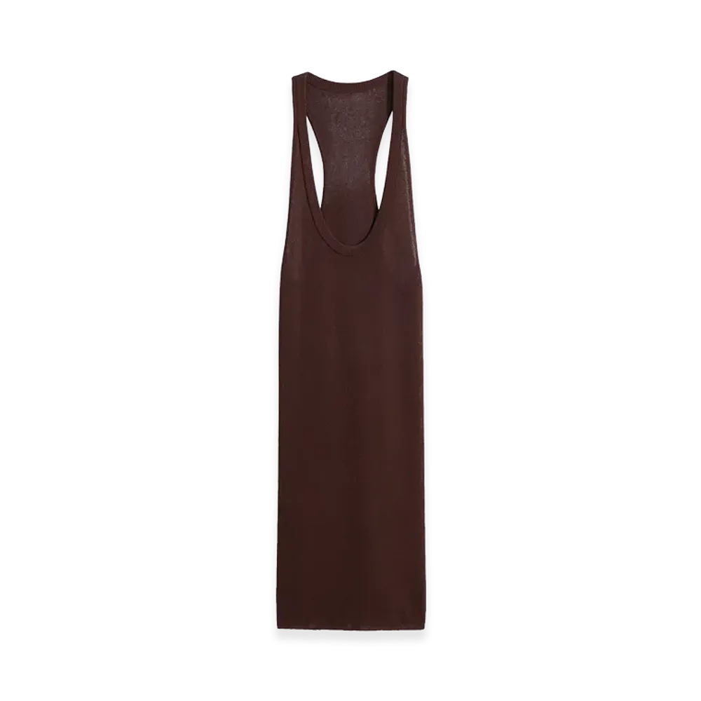 LEMAIRE Women's Viscose Crepe Tank Top Mini Dress "Fig"