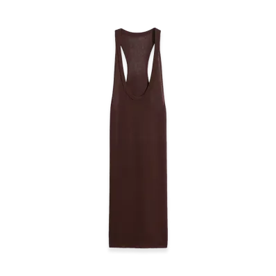LEMAIRE Women's Viscose Crepe Tank Top Mini Dress "Fig"