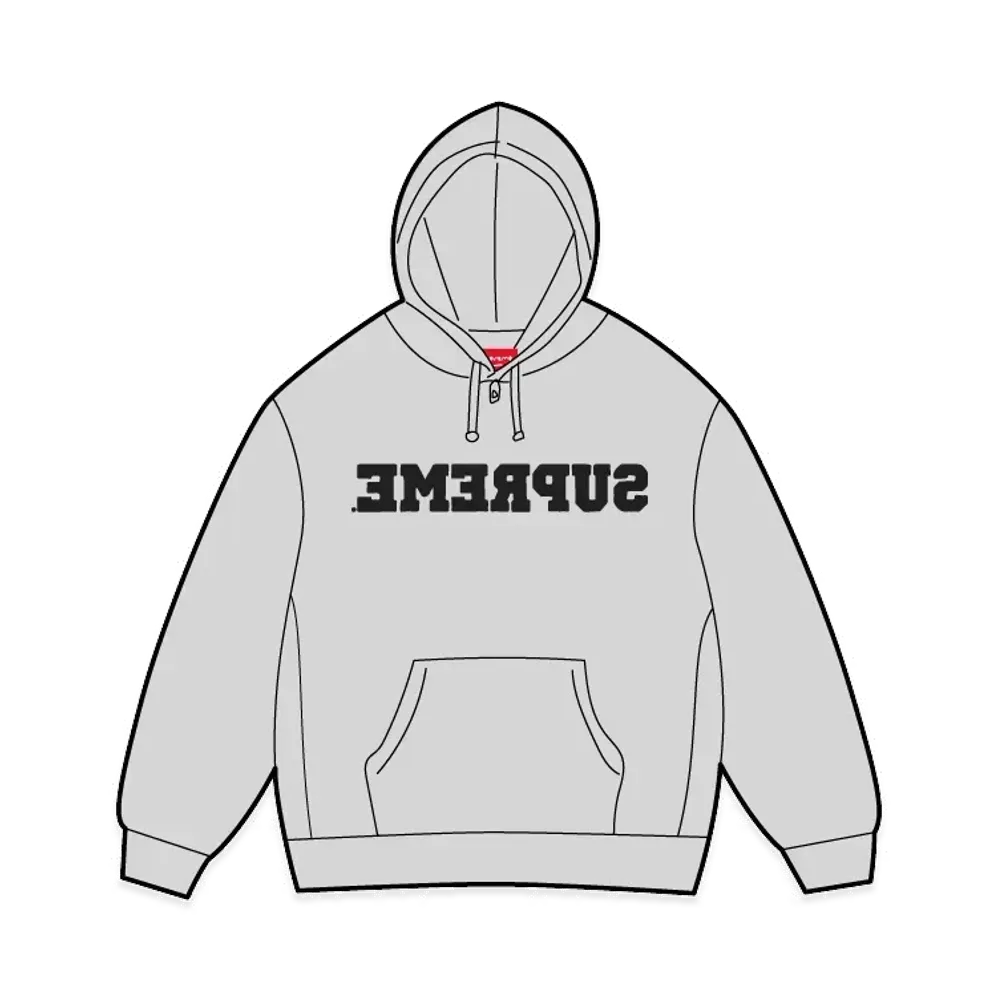 Supreme Reverse Hooded Sweatshirt "Heather Grey"