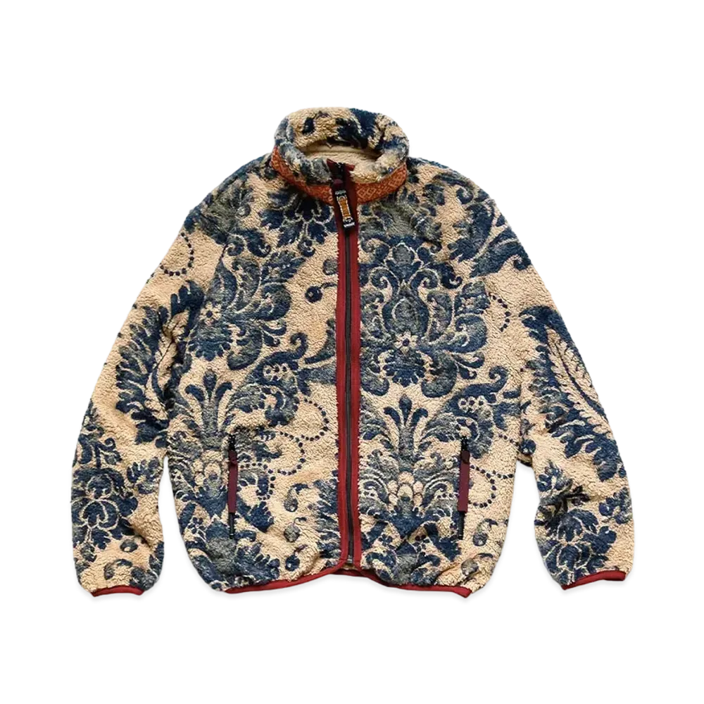 KAPITAL DAMASK PATTERN FLEECE ZIP BULLSON "Beige"