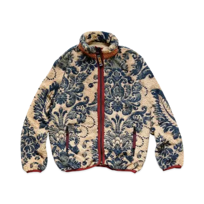 KAPITAL DAMASK PATTERN FLEECE ZIP BULLSON "Beige"