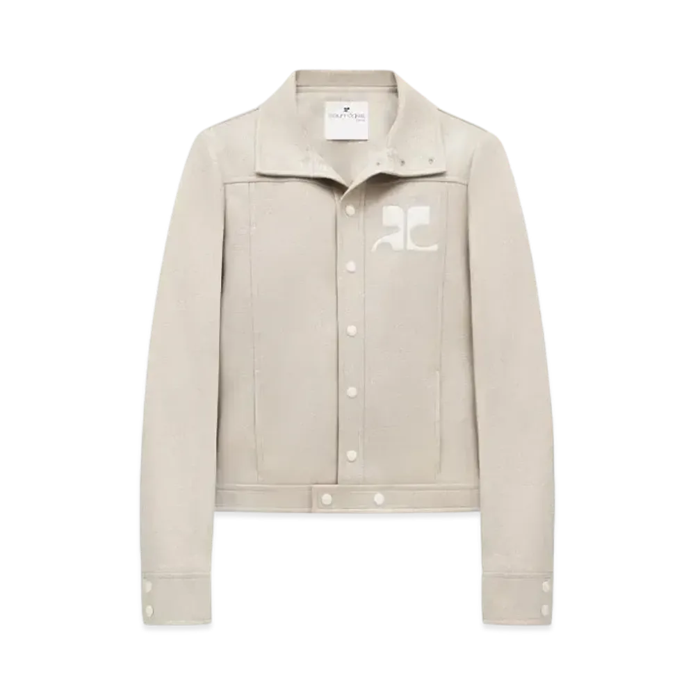 Courreges Men's Reedition Vinyl Jacket "Mastic Grey"