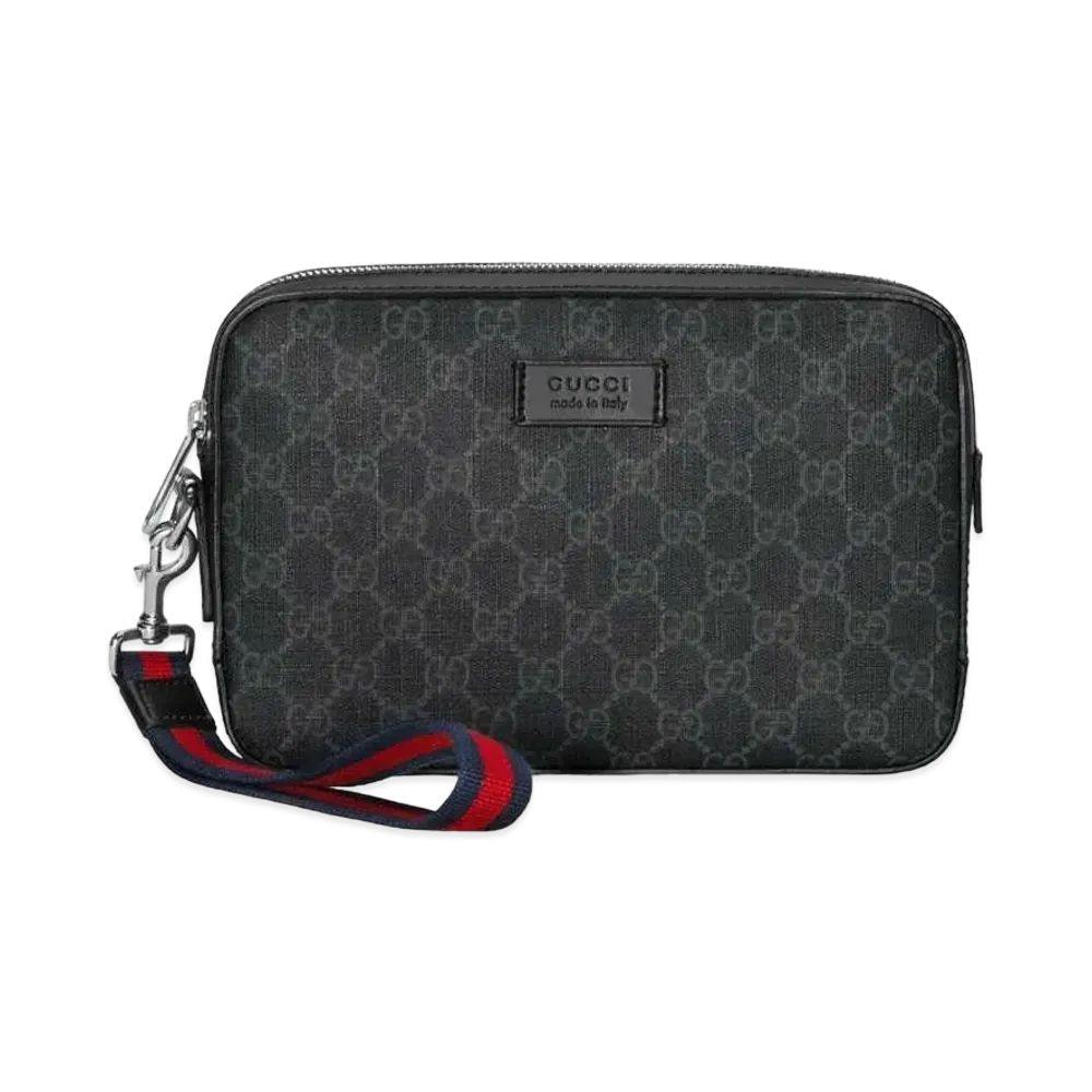 GUCCI GG Supreme Pouch "Black/Grey"