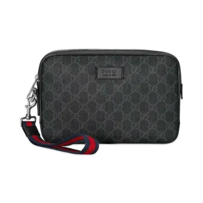 GUCCI GG Supreme Pouch "Black/Grey"