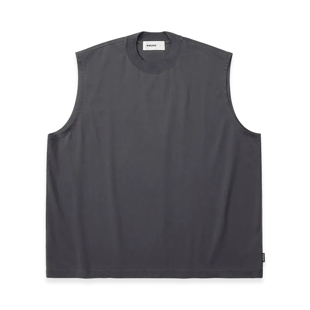 everyone High Gauge Cotton No Sleeve Tee Shirt "Charcoal"