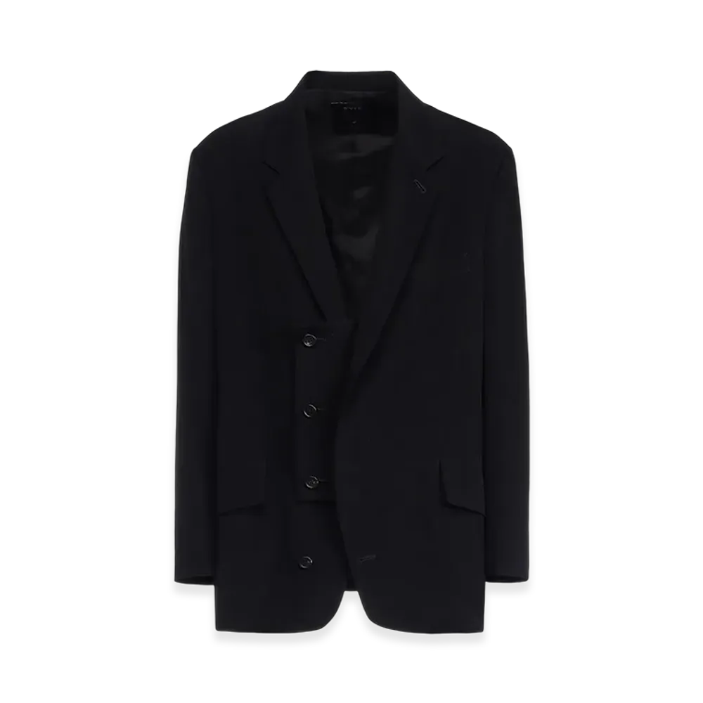 S'YTE Crepe de Chine Oversize Notched Lapel Jacket "Black"