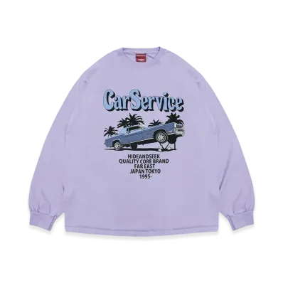 Hide and Seek x Carservice L/S Tee-2 (Front) "Light Purple"
