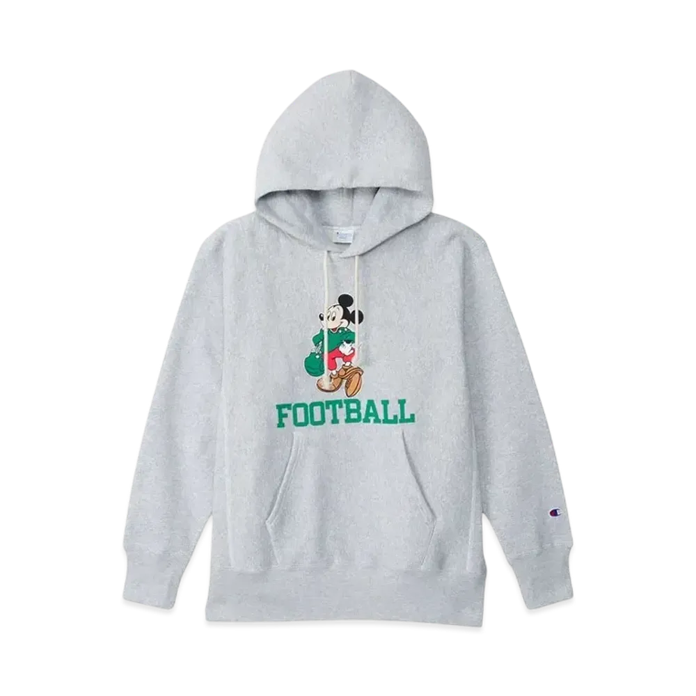 Champion x Disney Reverse Weave Hooded Sweatshirt "Silver Gray"