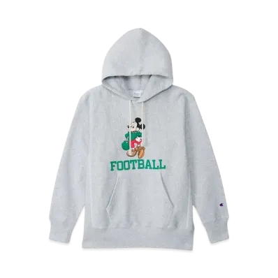Champion x Disney Reverse Weave Hooded Sweatshirt "Silver Gray"