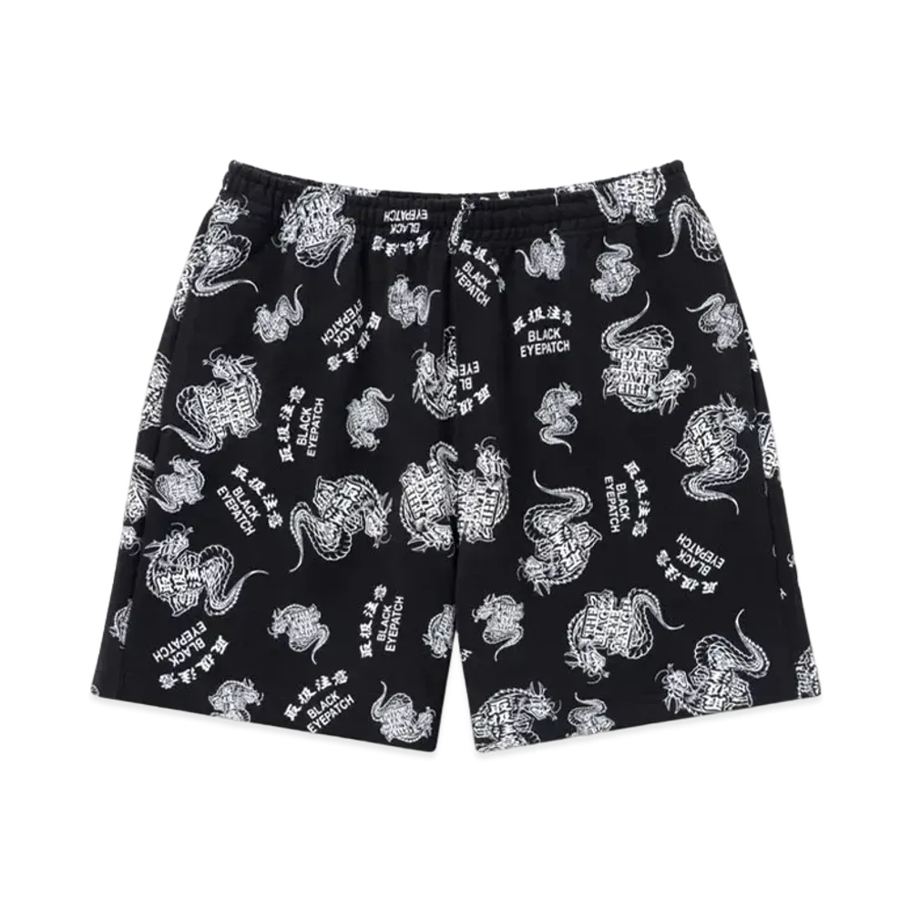 BlackEyePatch HWC Dragon Patterned Sweat Shorts "Black"