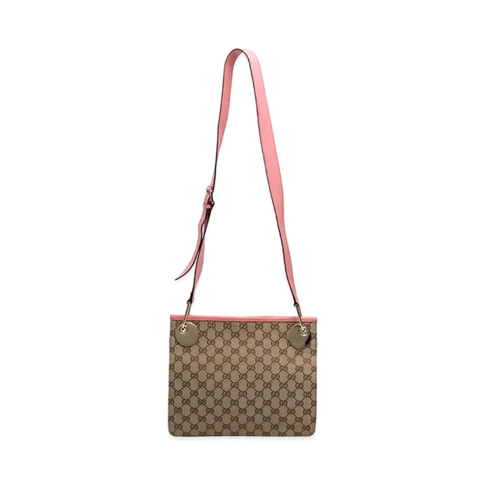 GUCCI GG Canvas Shoulder Bag "Beige/Pink"