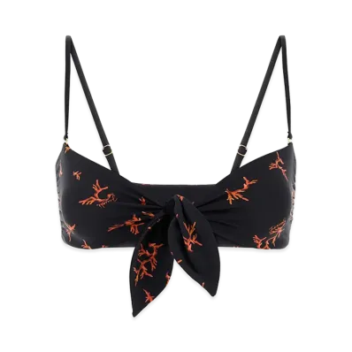 FENDI Women's Stretch Nylon Bikini Top "Black"