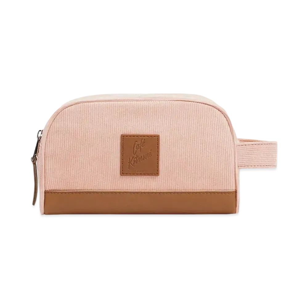 Maison Kitsune Cafe Kitsune Corduroy Pencil Case "Pink Juice"