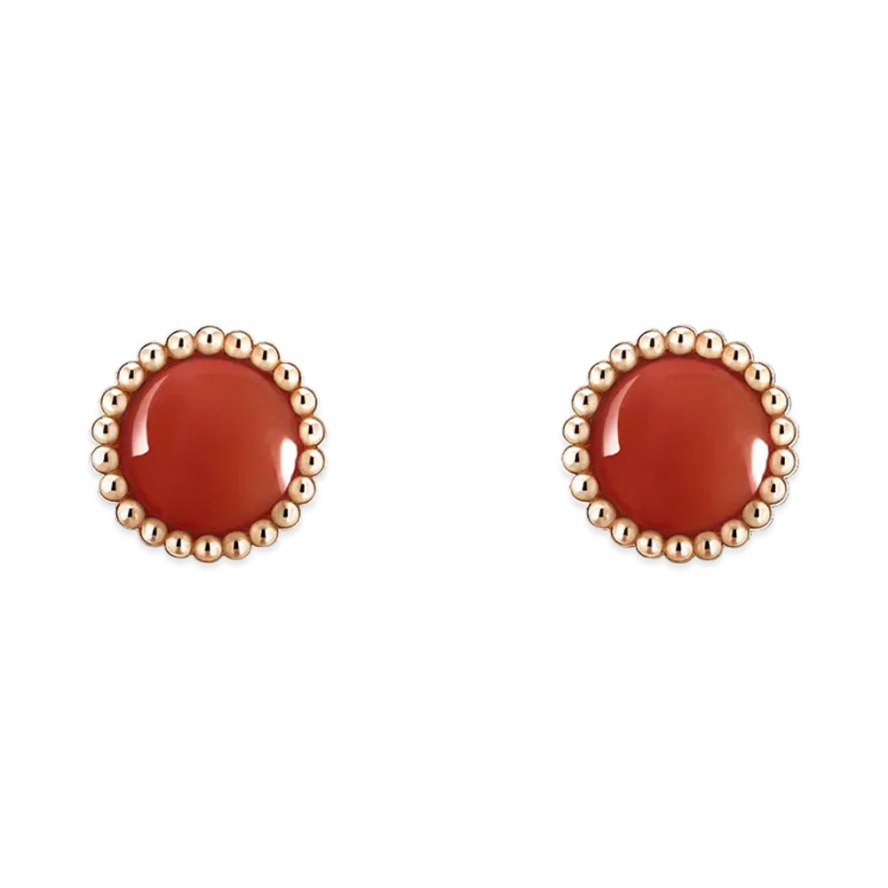 Van Cleef & Arpels Perlee couleurs earrings "18K Rose gold/Carnelian"