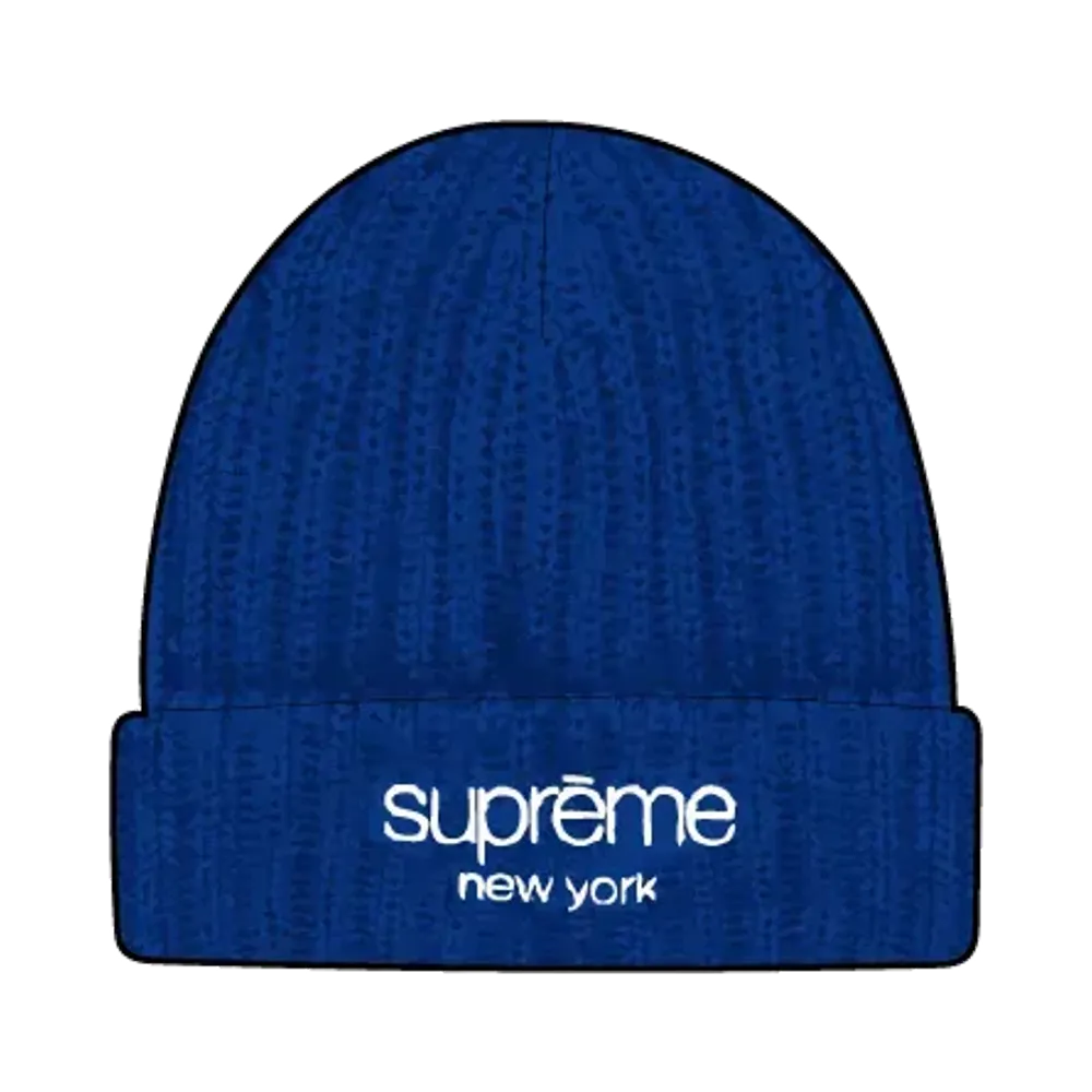 Supreme Chunky Rib Classic Logo Beanie (25FW) "Royal"