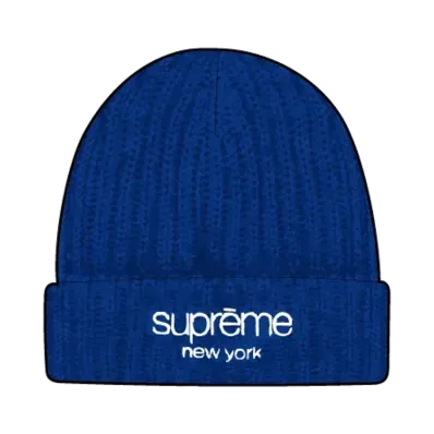 Supreme Chunky Rib Classic Logo Beanie (25FW) "Royal"