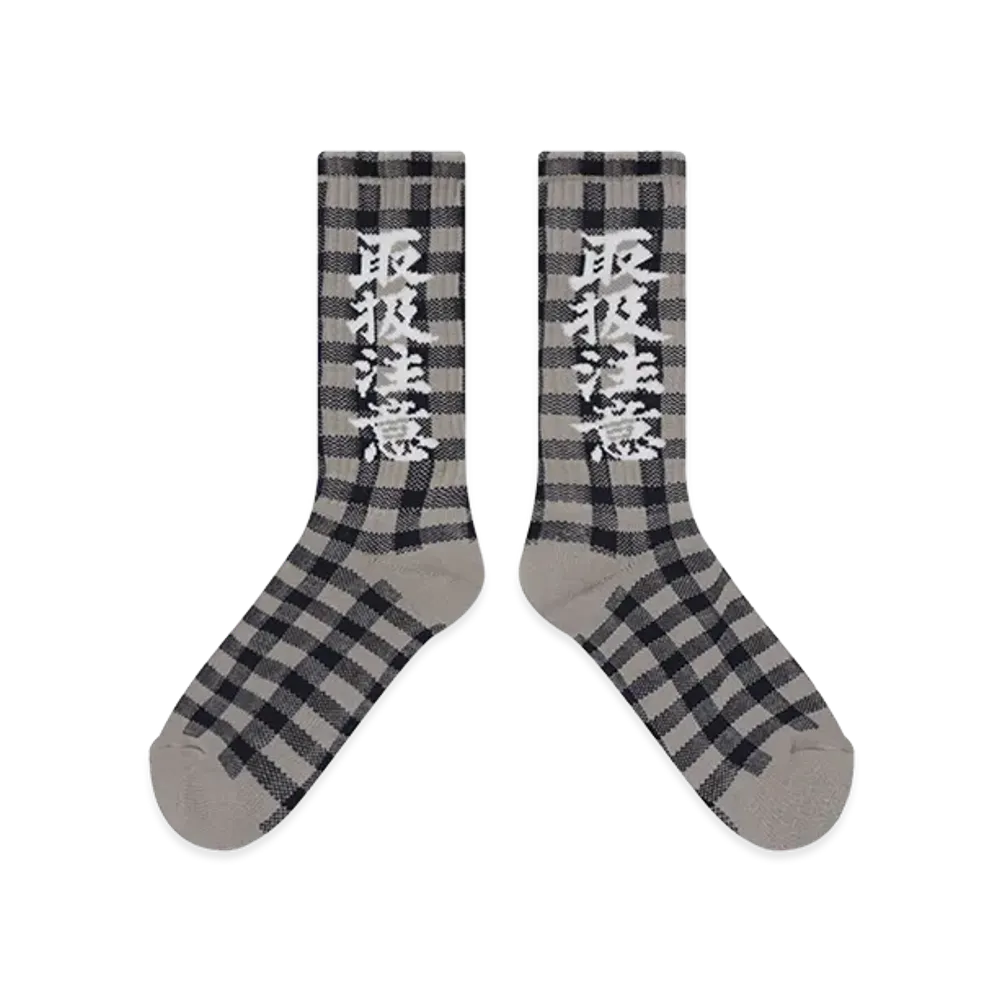 BlackEyePatch Checked HWC Socks "Gray/Navy"