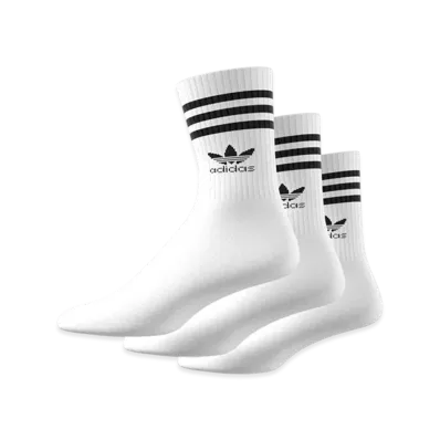 adidas Mid-Cut Crew Socks 3P "White/Black"