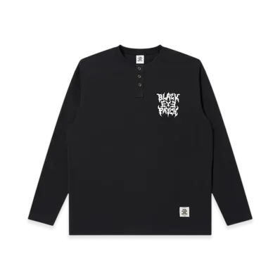 BlackEyePatch Trap Metal Logo Henley Neck L/S Tee "Black"