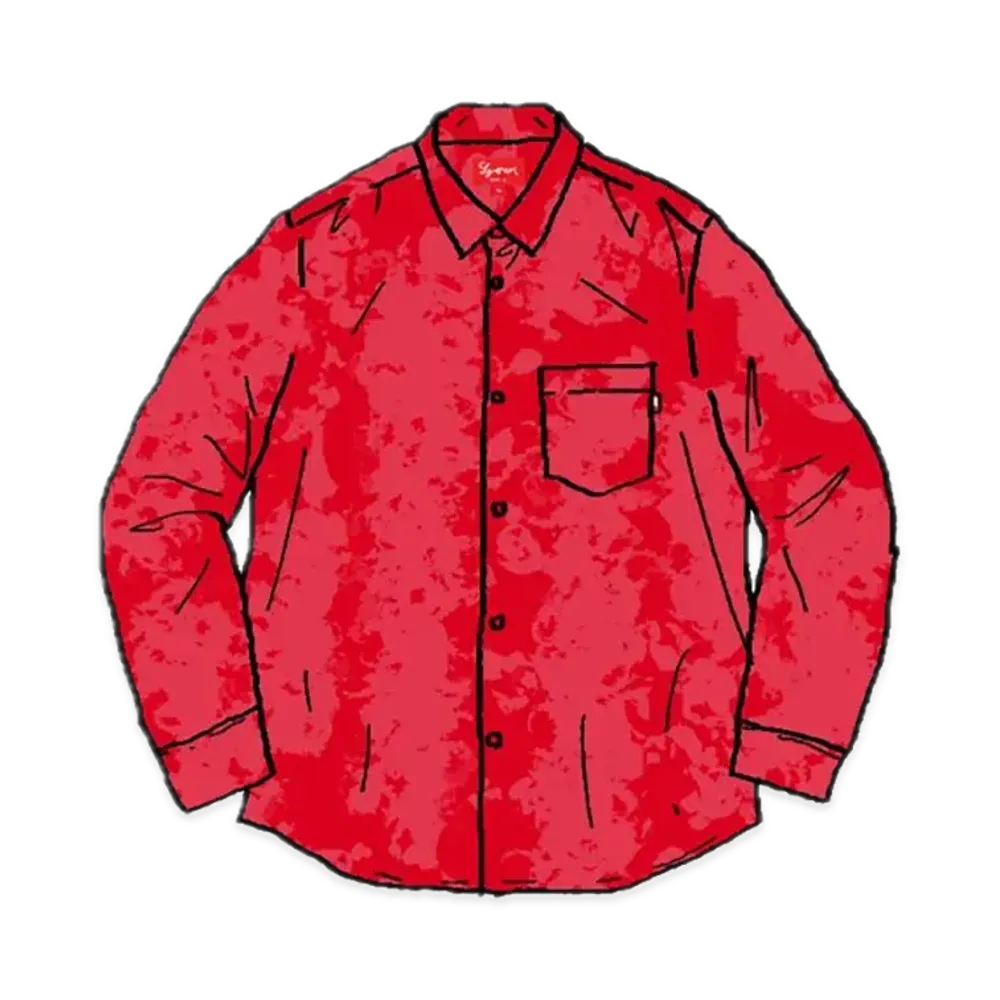 Supreme Snakeskin Jacquard Shirt "Red"