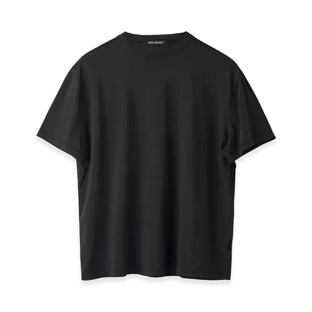 OUR LEGACY S/S Plain Crewneck Cotton T-Shirt "Black"
