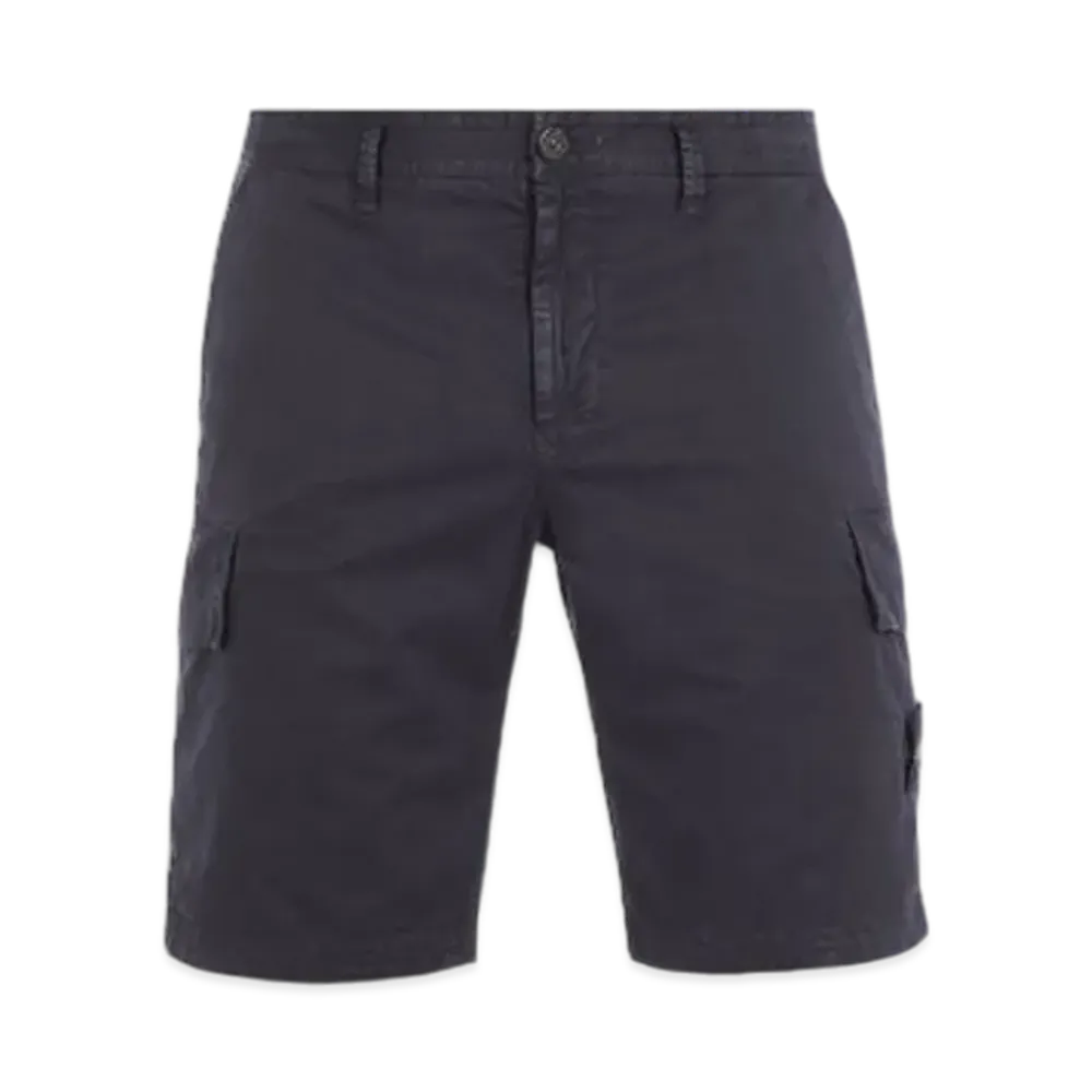 Stone Island L1204 Old Treatment Slim Fit Cargo Bermuda Shorts - 24SS "Blue"