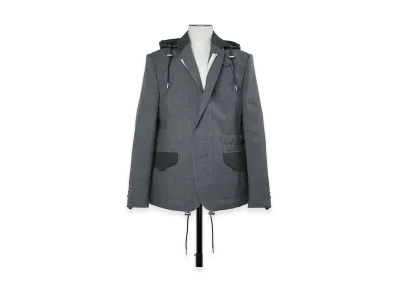 sacai Suiting x Nylon Twill Jacket "Gray/Dark Khaki"