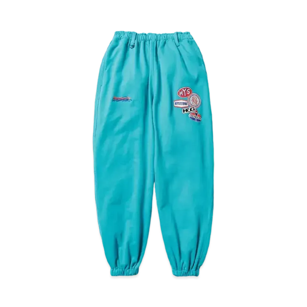 HYSTERIC GLAMOUR x genzai Collage Wide Sweat Pants "Turquoise"