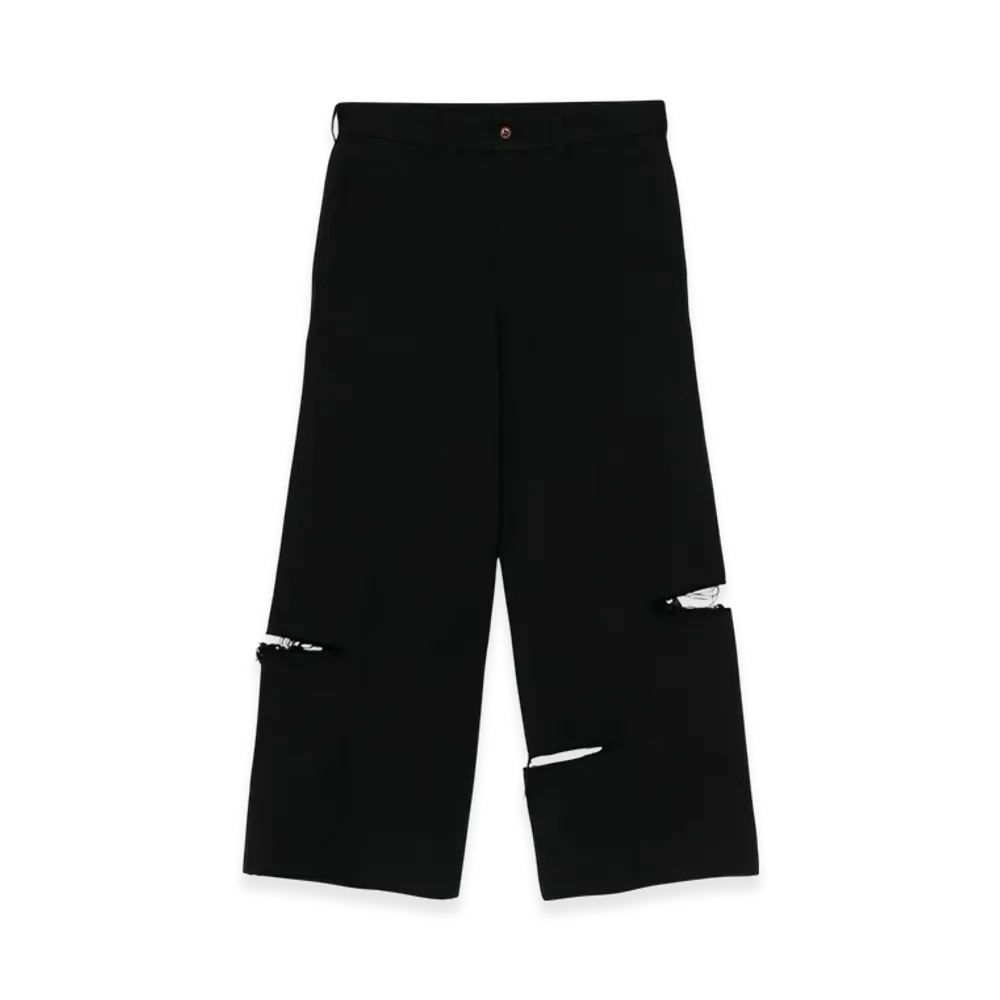 BLACK COMME des GARCONS Damaged Pants "Black"