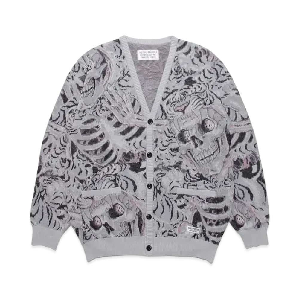 WACKO MARIA TIM LEHI / Jacquard Cardigan "Gray"
