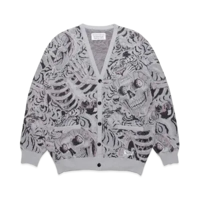 WACKO MARIA TIM LEHI / Jacquard Cardigan "Gray"