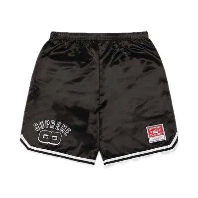 Supreme x Mitchell & Ness Satin Basketball Short "Black"