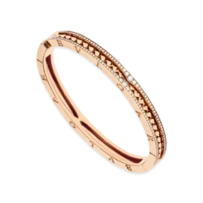 BVLGARI B.Zero1 Rock Bracelet Pave Diamond 18K "Pink Gold"