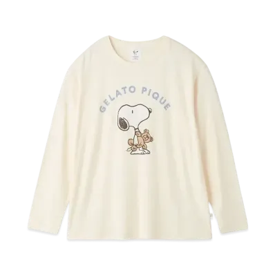 GELATO PIQUE x PEANUTS Snoopy x Bear One Point Long T-Shirt "Off White"