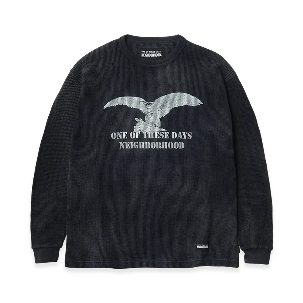 NEIGHBORHOOD x One Of These Days Waffle Fabric Crewneck LS "Black"