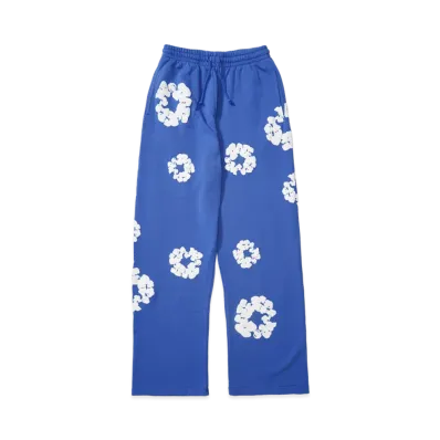 DENIM TEARS Cotton Wreath Baggy Sweatpants "Blue"
