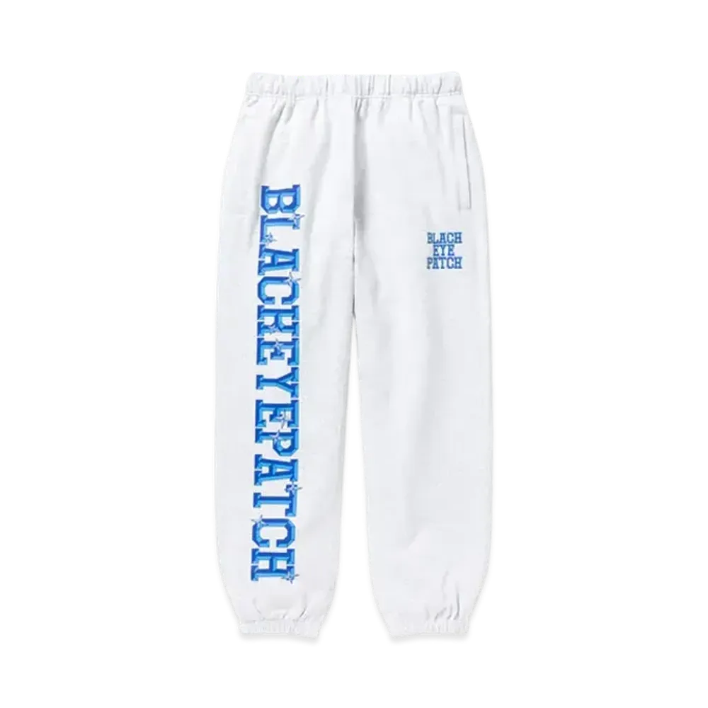 Black Eye Patch Iced College Sweat Pants "White"