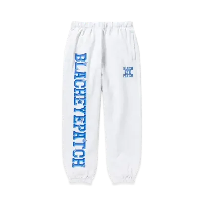 Black Eye Patch Iced College Sweat Pants "White"