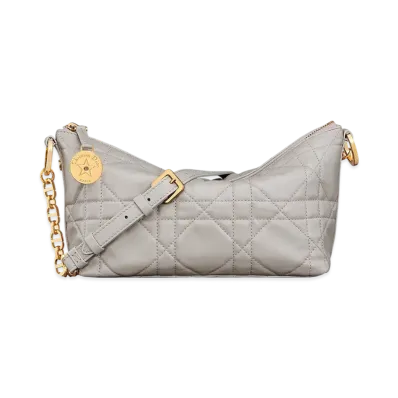 Dior Diorstar Hobo Bag with Chain Macrocannage Lambskin "Black"