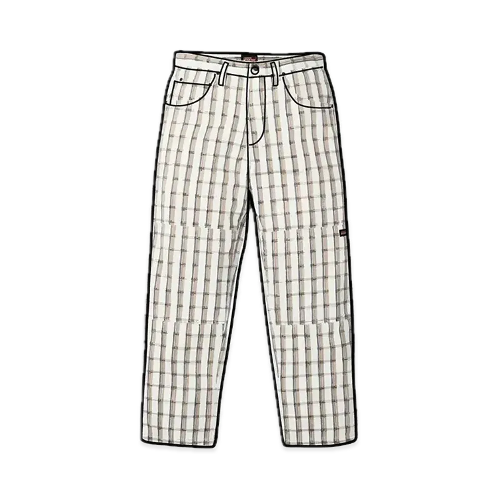 Supreme x Dickies Double Knee Baggy Jean "White Plaid"